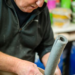 John Higgins at work in his studio 2018